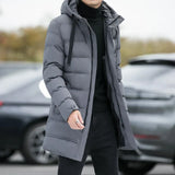 Winter Mens Jackets Men Hooded Casual Long Down