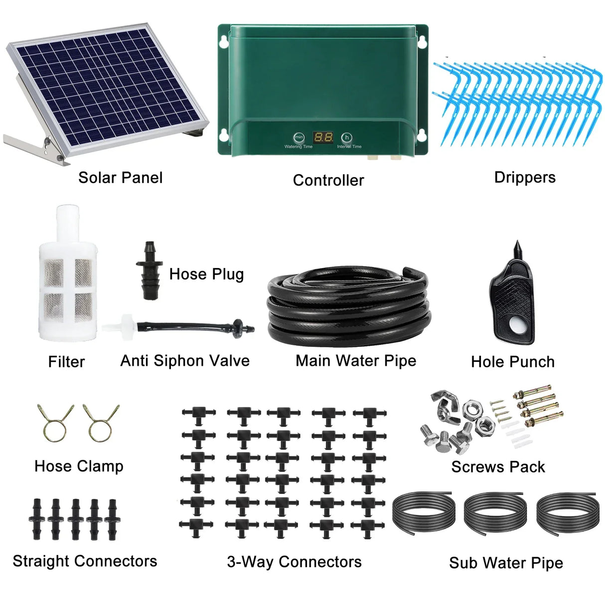 Solar Automatic Drip Irrigation Kit 7 Timing Modes