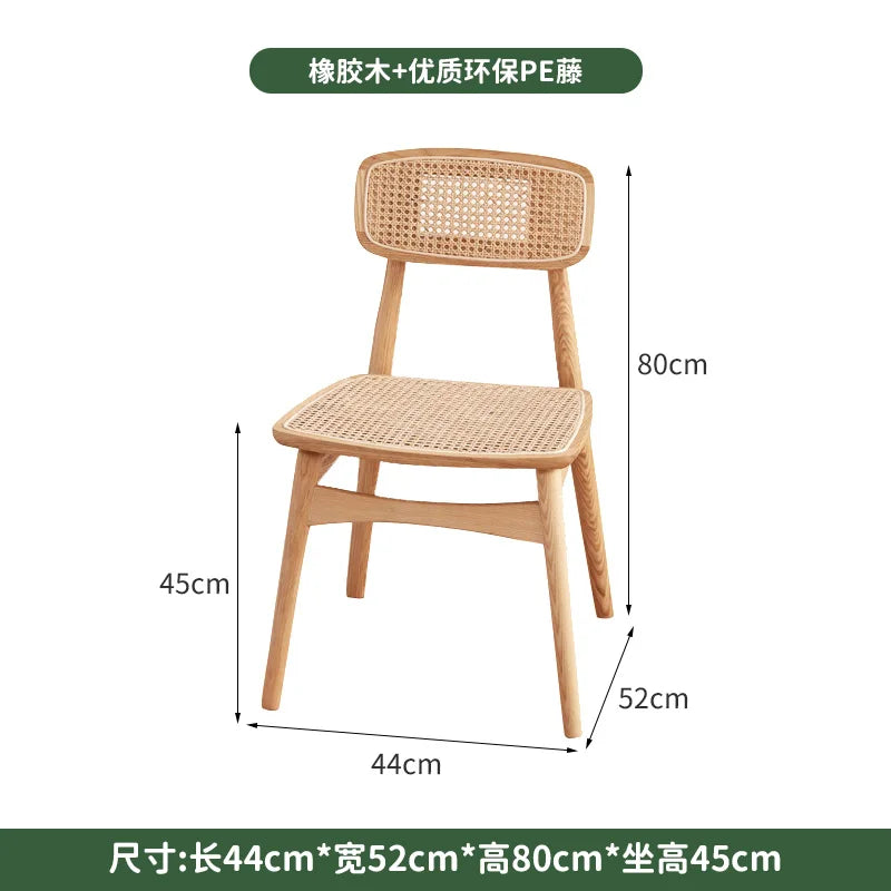 Solid Wood Leisure Conference Chair Rattan Solid Wood