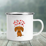 I Love Dachshunds Printed Enamel Mug Creative Glass