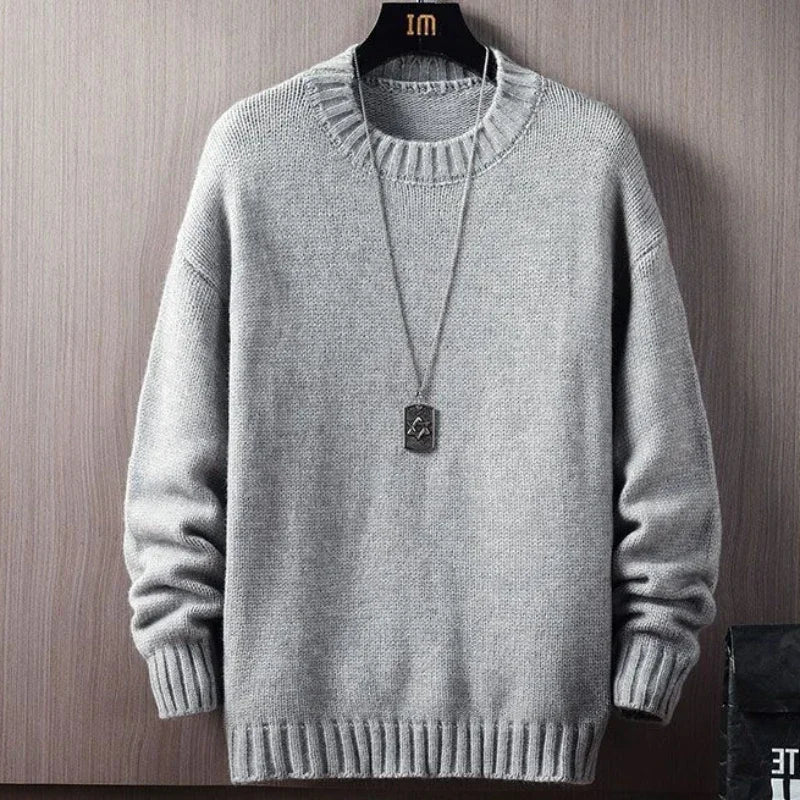Man Clothes Thick No Hoodie Knitted Sweaters for