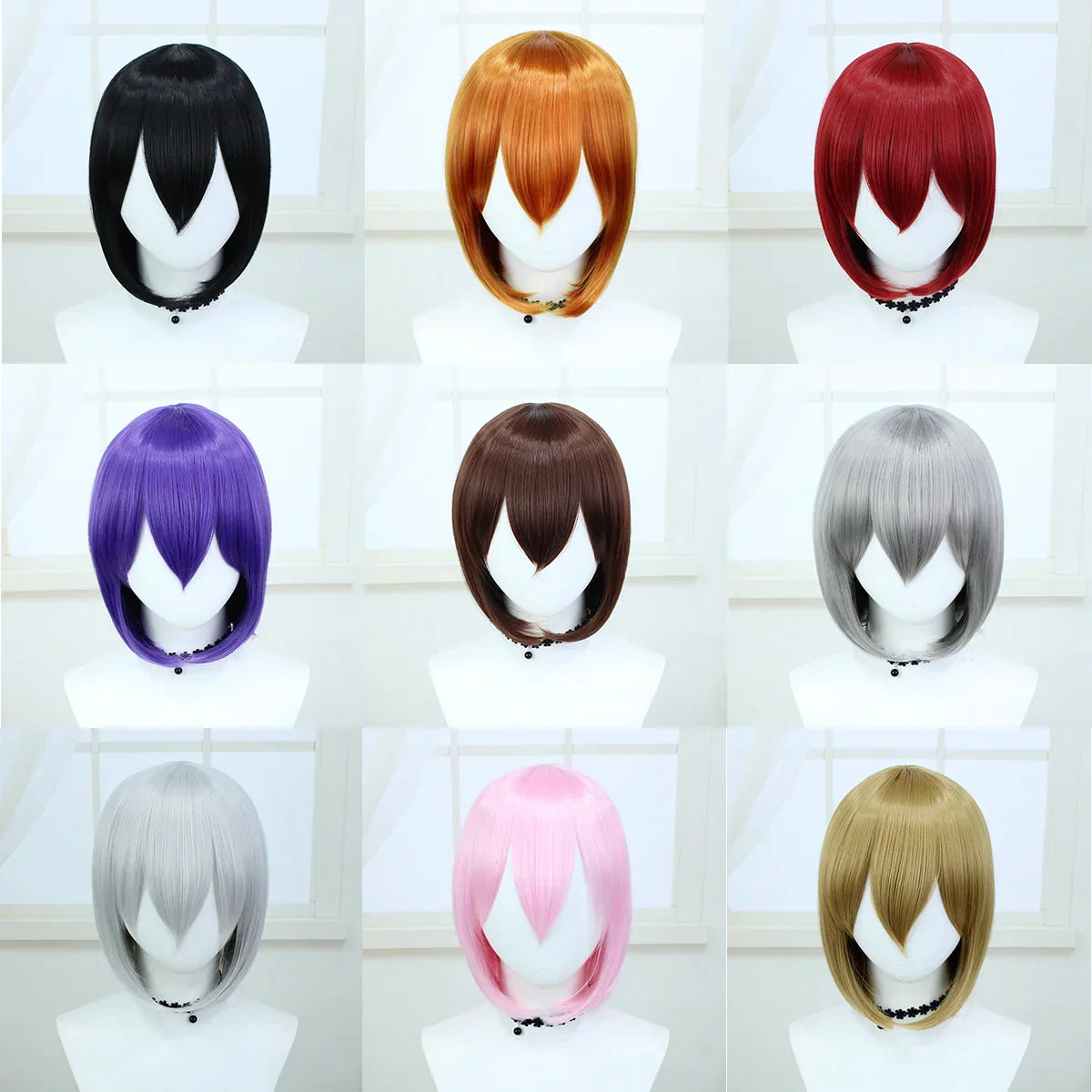 Short 11.8 Inches Straight Synthetic Wig for Cosplay
