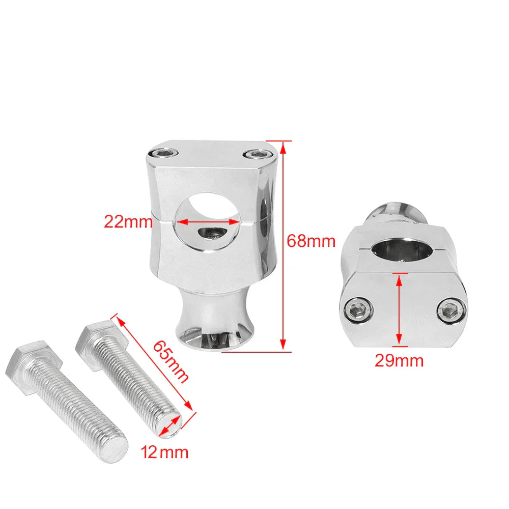 2X Motorcycle Handlebar Riser Clamp Aluminum