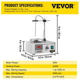 VEVOR 1L Heating Magnetic Stirrer Hot Plate W/