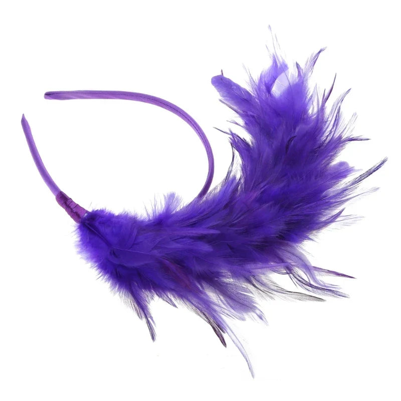 Feather Headband 1920s Mardi Gras Headband Flapper Feather