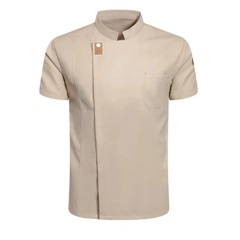 Newest Solid Mens Chef Jacket Short Long Sleeve