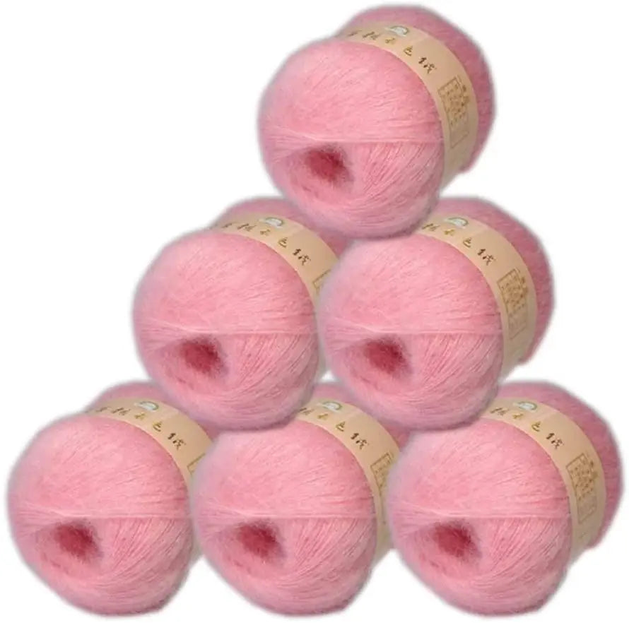 6 Balls Angora Mohair Wool Yarn for Knitting