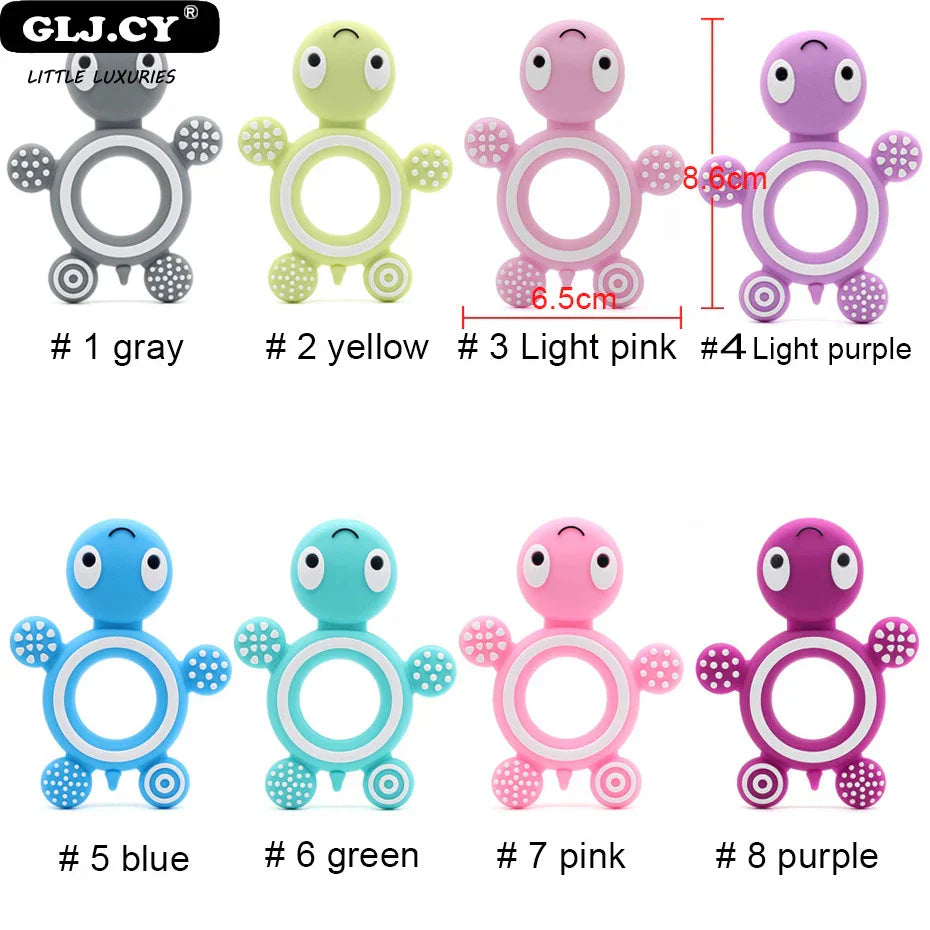 10PCS BPA Free Silicone Turtle Teething Chewable Pendant