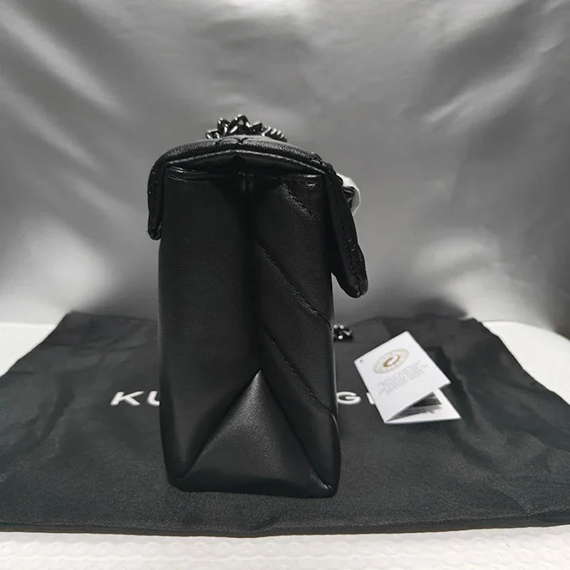 Kurt G Quilted Eagle Metal Women Shouder Bag