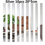 10Pcs 3D Mirror Wall Stickers Acrylic Wall Decorations