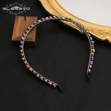 GLSEEVO Natural Grey Pearl Headbands for Women Handmade