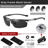 CLLOIO Top Quality Aluminum Polarized Photochromic Sunglasses Men