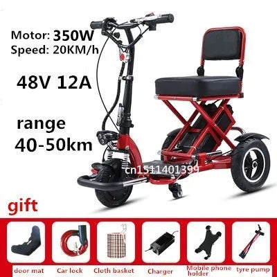 48V12A4050KM Folding Electric Tricycle for Products Adult Motorcycle