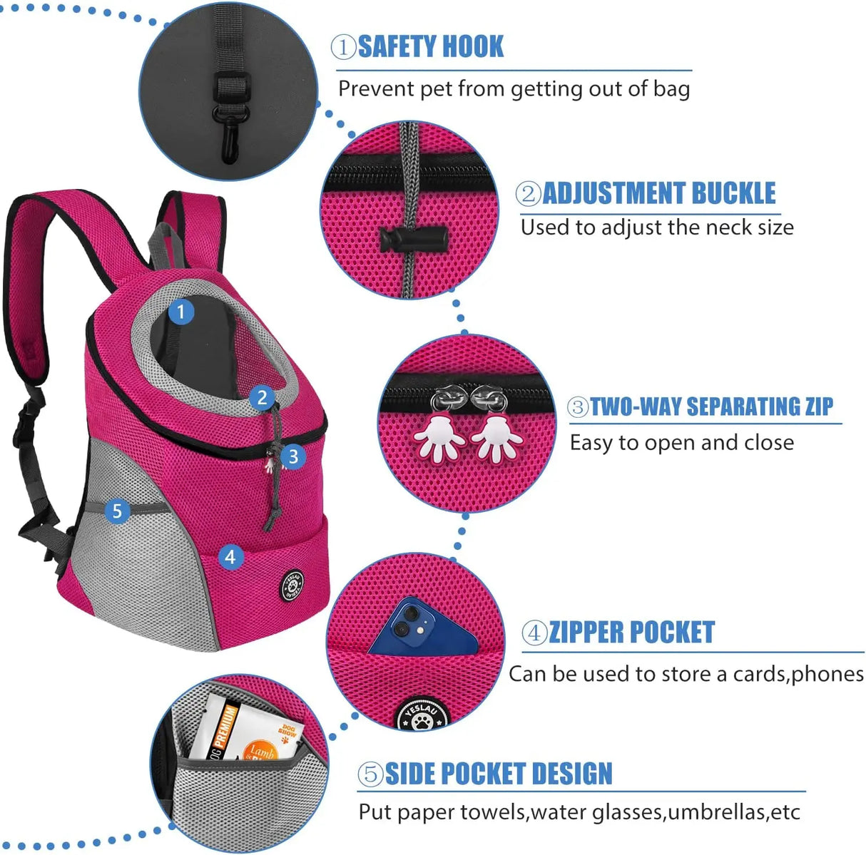 Portable Dog Carry Pack Travel Breathable Pet Dog