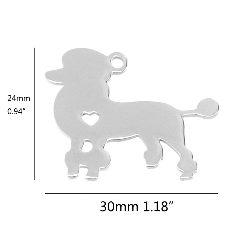10pcs I Love My Cat Dog Animals Stainless