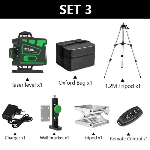 Laser Level 12/16 lines green line 3D/4D Self-Leveling