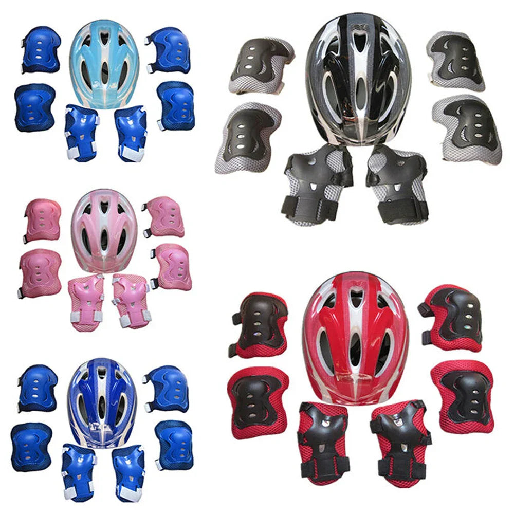 7Pcs Kids Skating Protective Gear Set Children Knee