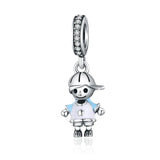 BISAER Alloy Dangle Beads Cup Bulldog Boy Girl