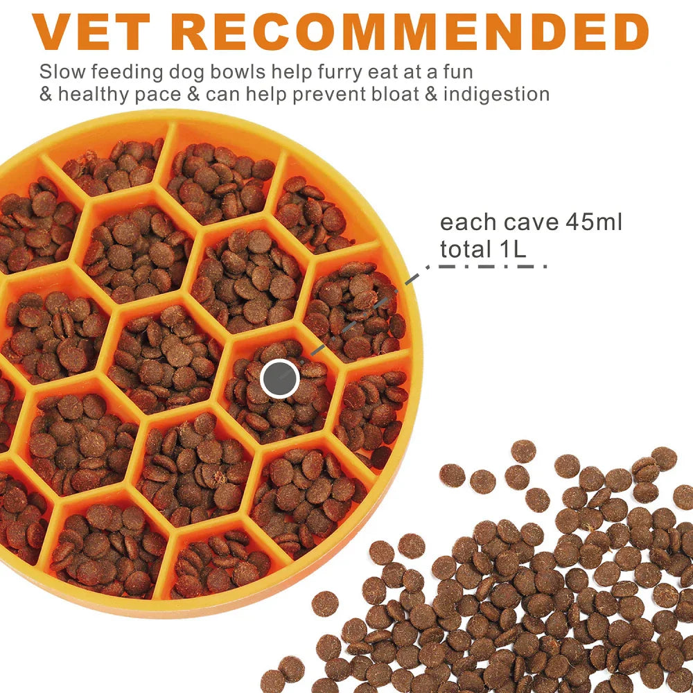 Pet honeycomb slow food bowl dog choking bowl