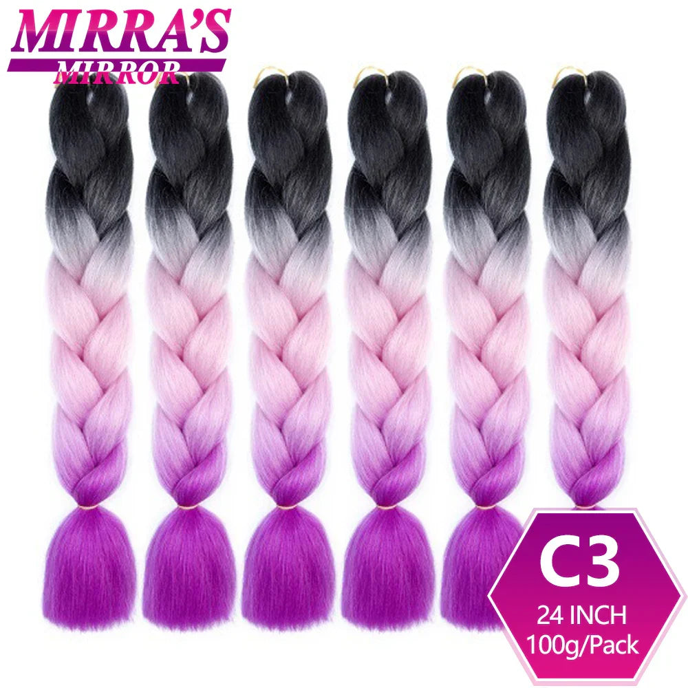 Synthetic Jumbo Braids Hair Omber Braiding Hair Extensions for Women Yaki Texture Black Blue Fake Hair Mirra’s Mirror