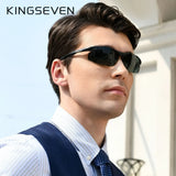 KINGSEVEN Genuine Polarized Men Aluminum Sunglasses Driving Mirror