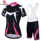 X-Tiger Women's Bib Cycling Set Summer Short Sleeve