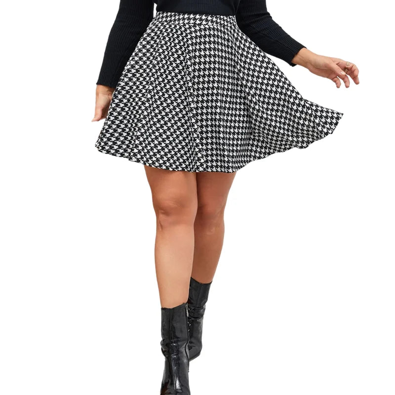 Plus Size Summer Elegant Flared Skirt Women Loose