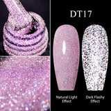 10Pcs Nude Glitter Gel Nail Polish Set Purple