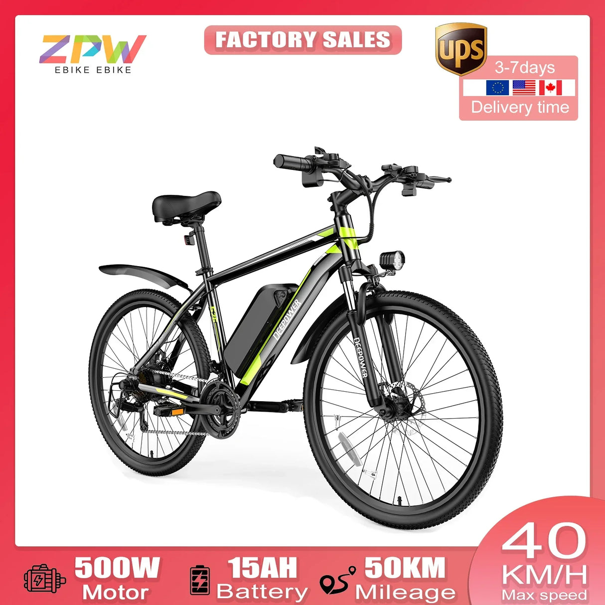 ZPW S26 500W EBike 48V 20AH 26 Inch