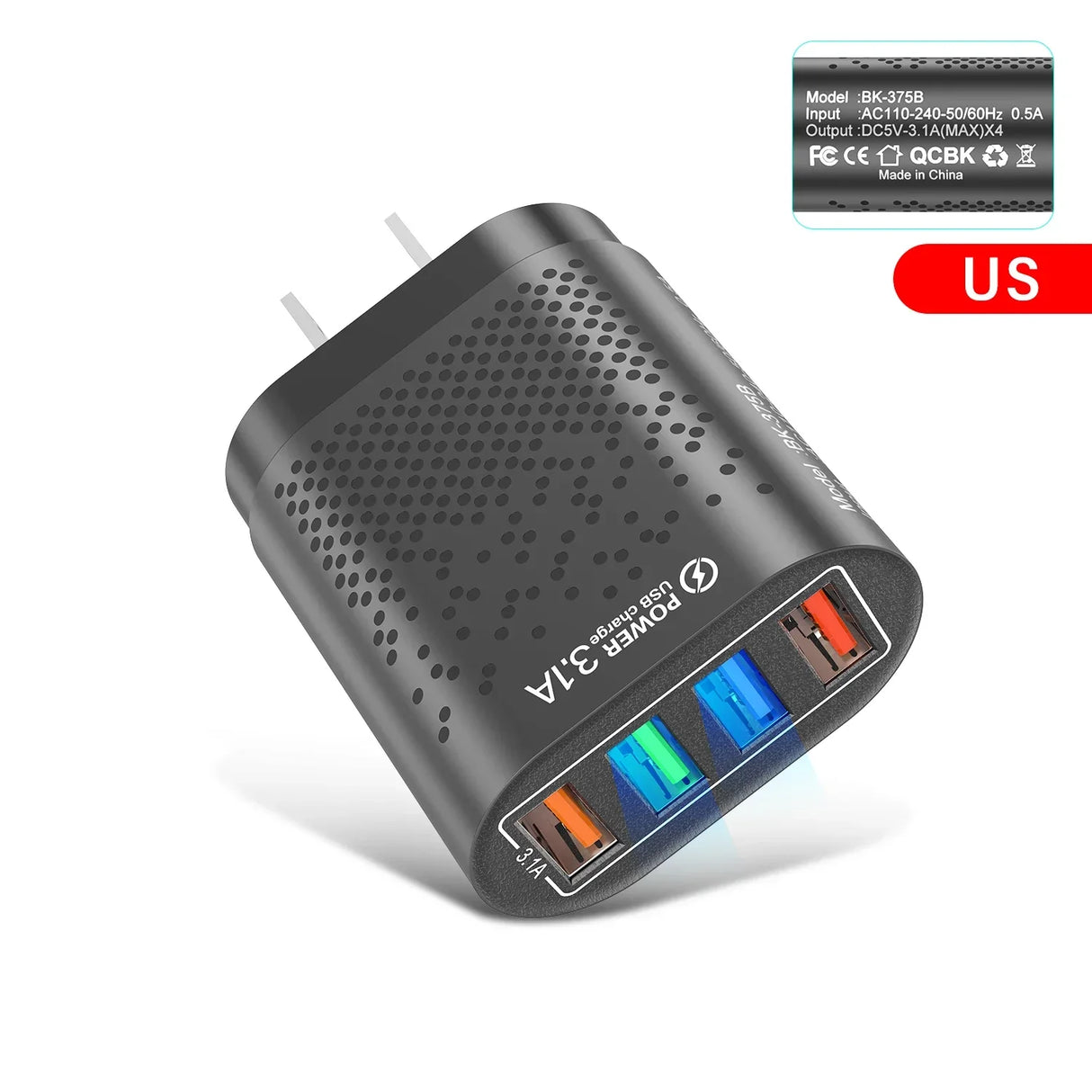 3.1A USB Charger Mobile Phone Adapter 4 Ports