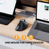 ProtoArc EM03 Wireless Bluetooth Trackball Mouse Rechargeable Ergonomic