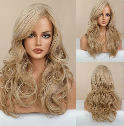 CharmSource Blonde Wavy Wig with Bangs Party Dresses