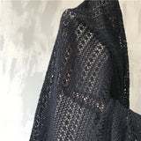 Hollow Woven Fabric Curtain Home Textile Plaid Fabric