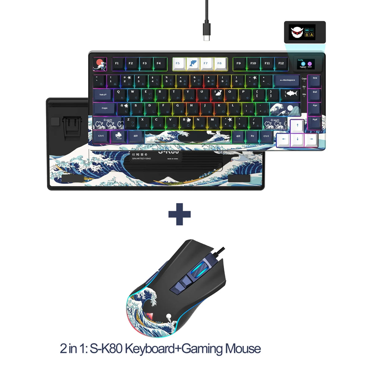womier S-K80 Gamer Keyboard with Color OLED Display