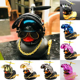 Broken Wind Rubber Duck With Helmet Pendant Duck
