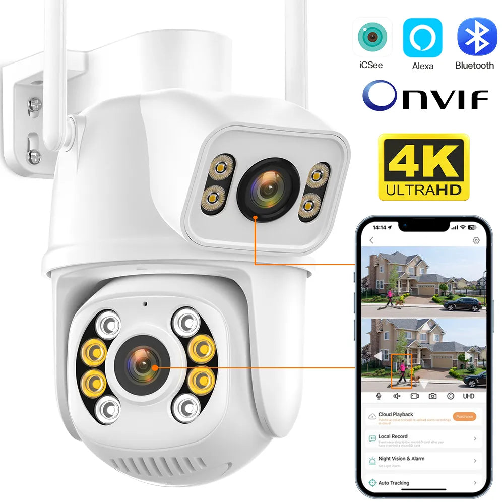 WIFI IP Camera 8MP 4K Dual-Lens PTZ Camera
