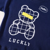 hibobi 2-Pieces 100% Cotton Toddler Boys Cartoon Bear