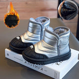 Kids Waterproof Leather Snow Boots 2024 Winter New