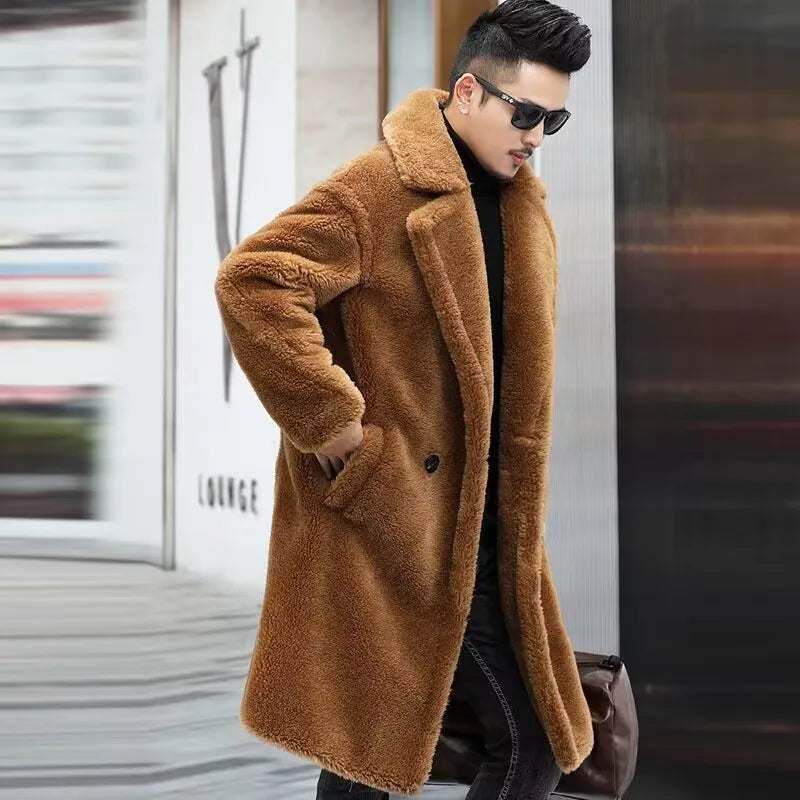 Fur Parkas Warm Men's Long Jacket New 2023