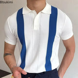 Men's Summer Short Sleeve Polo Shirts Knitted Business