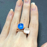 2PcsSet Pomellato Ring Stacked Mix Color Crystal Ring