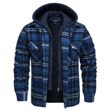 MAGCOMSEN Men's Flannel Shirt Jacket with Removable Hood