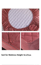 Plush Thicken Quilted Mattress Cover Warm Soft Crystal