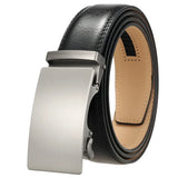 Plyesxale Brown Leather Belt Men 2024 Automatic Buckle