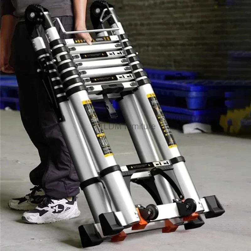 Home Kitchen Telescopic Ladder Aluminum Alloy Step Stools