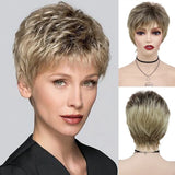 GNIMEGIL Synthetic Short Pixie Cut Wig Women Natural