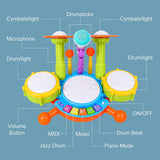 Kids Drum Set Toddlers 1-3 Musical Baby Educational