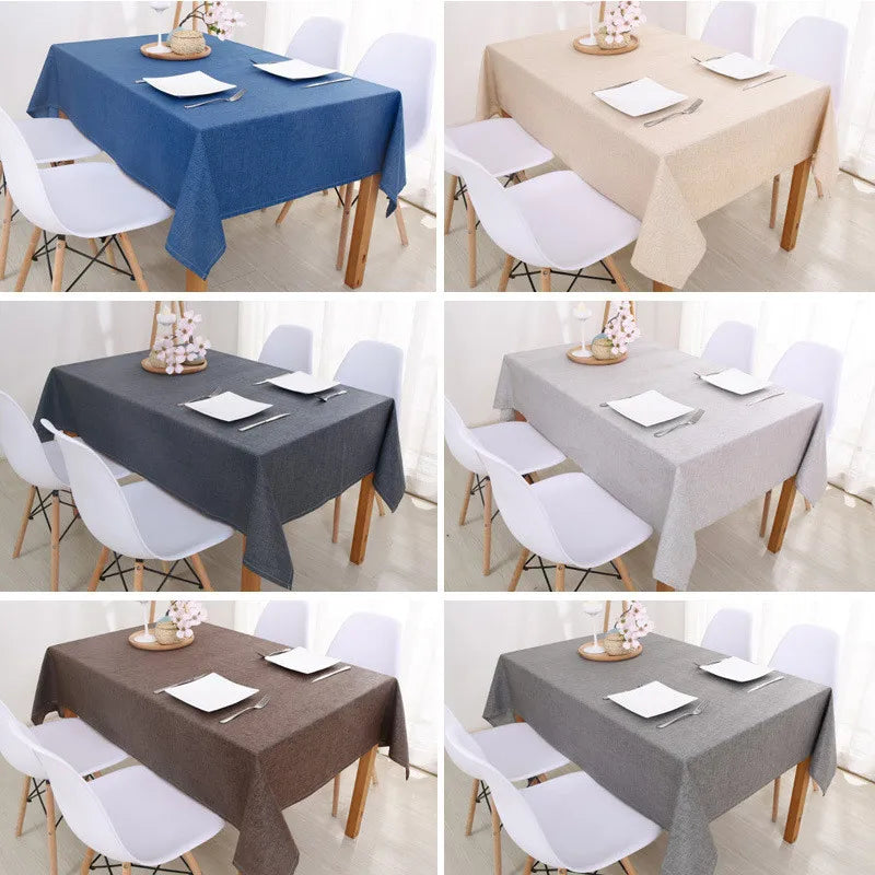 Faux Linen Tablecloths Rectangle Washable Table Cloths Wrinkle