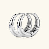 Sweetrain 2.5mm Moissanite Hoop Earrings For Women 925