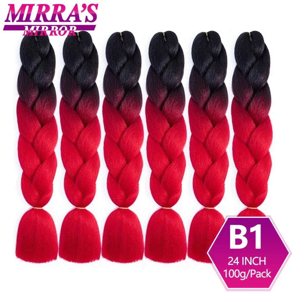 Synthetic Jumbo Braids Hair Omber Braiding Hair Extensions for Women Yaki Texture Black Blue Fake Hair Mirra’s Mirror